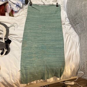 Free People Mint Green Heathered Knit Midi Skirt